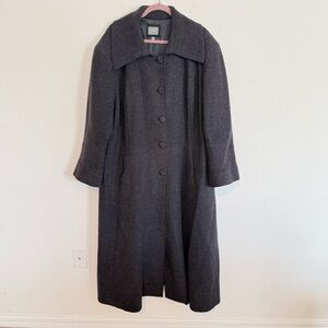 J Jill 100% Wool Plus Size Gray Coat Fit Flare Size 3X Button Front FLAW